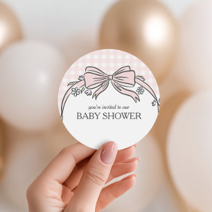 Here's the Scoop Pink Ice Cream Sundae Favor Classic Round Sticker