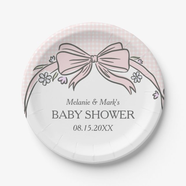 Here's the Scoop Pink Ice Cream Sundae Paper Plate (Front)