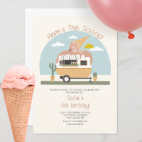 Here's The Scoop Pink Ice Cream Truck Birthday