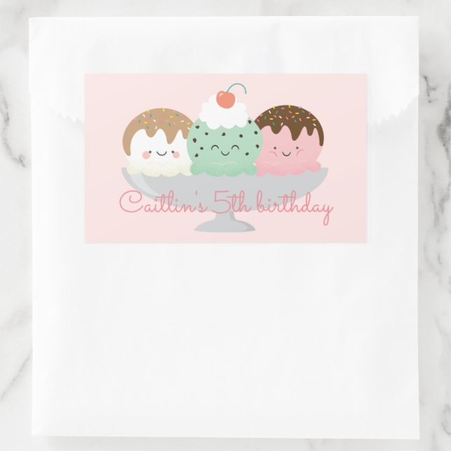 Here's the scoop rectangular sticker (Bag)