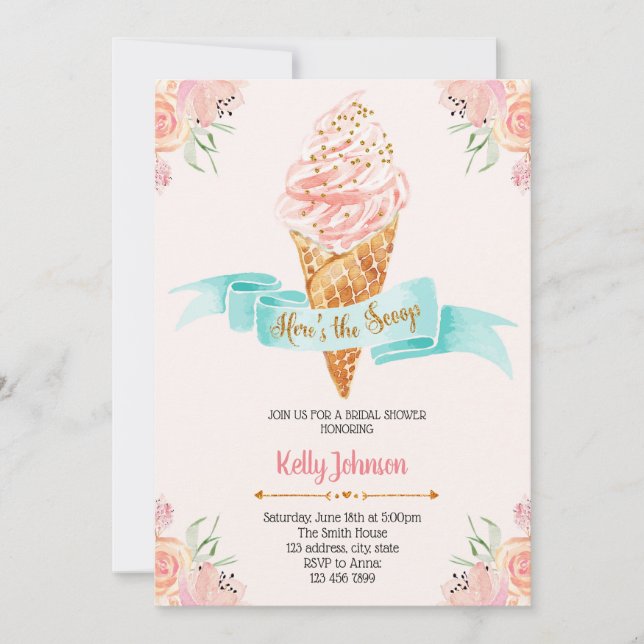 Heres the scoop theme invitation (Front)