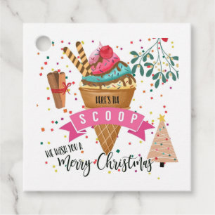 here's the scoop we wish you a merry Christmas Favour Tags