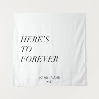 here's to forever - customisable name and date tapestry