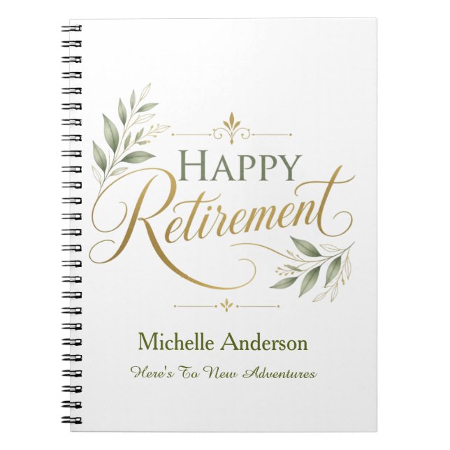 Here's To New Adventures Personalised Name Notebook (Front)