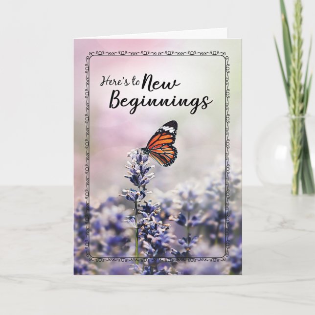 Here's to New Beginnings with Butterfly Card (Front)