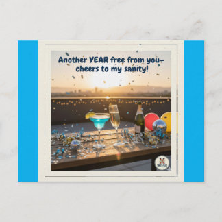 Here's to sanity holiday postcard