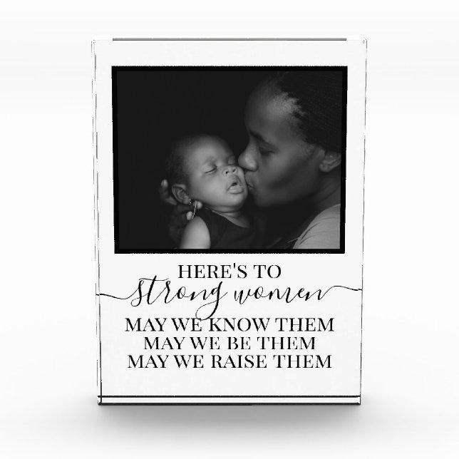 Here's to Strong Women Mother Quote Gift For Mum P Photo Block (Front)