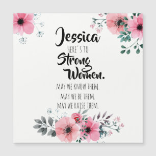 Here's to Strong Women Quote Watercolor Floral
