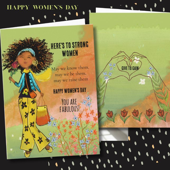 Heres to Strong Women Women's Day Fabulous Card (Heres to Strong Women IWD Fabulous Fashion Card)