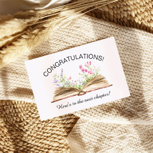 Here's to the Next Chapter Wildflowers Retirement Thank You Card