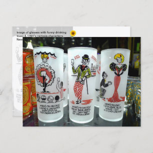 “Here's to…” Vintage Glassware, New Orleans, LA - Postcard