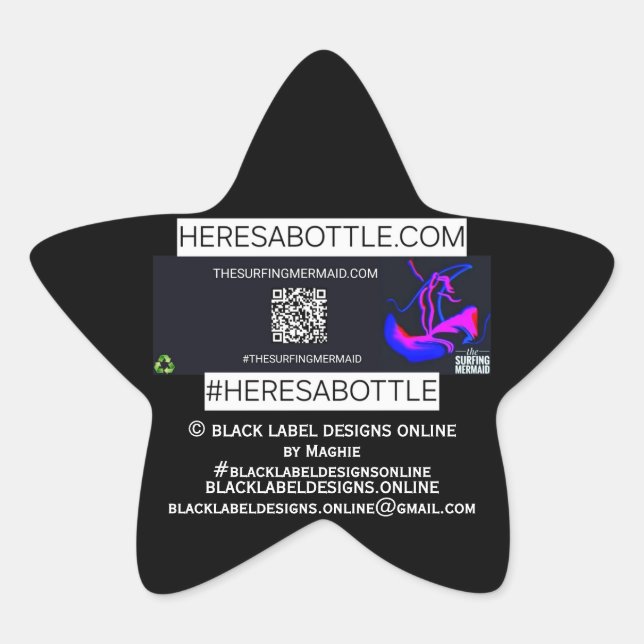 ©️ HERESABOTTLE.COM #HERESABOTTLESWAG STAR STICKER (Front)