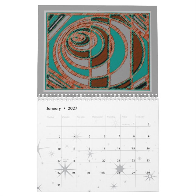 (heretofore) alanart abstract art/design calendar (Jan 2027)