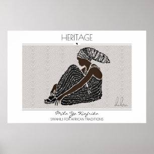 Heritage African Black Woman with a Head Wrap  Poster