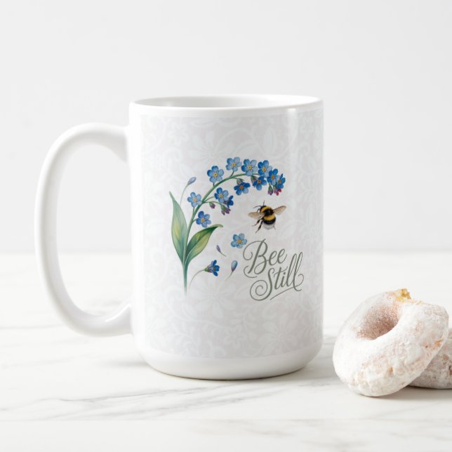 Heritage |  Bee Still – Botanical Floral Coffee Mug (With Donut)
