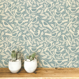 Heritage Birds and Branches Duck Egg Blue Wallpaper