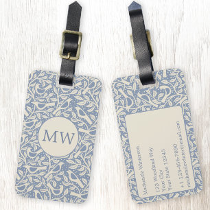 Heritage Birds Monogram Luggage Tag
