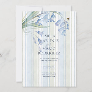Heritage Bluebells Bees Blue Sage Botanical Event Invitation