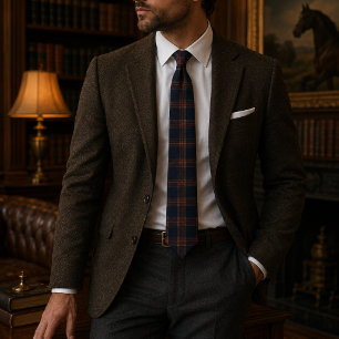 Heritage Burgundy Tartan Plaid Luxury Old Money Tie