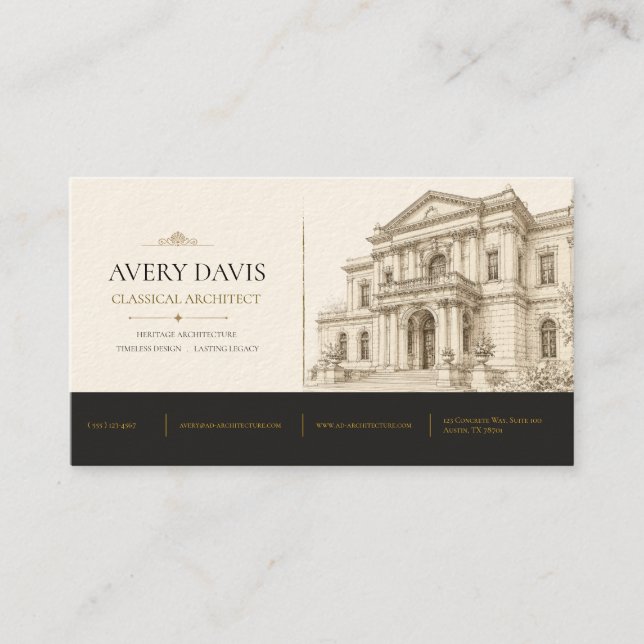 Heritage Classical Architect Business Card (Front)