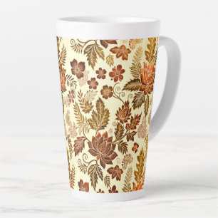 Heritage Copper Warm Gold Floral Design Latte Mug