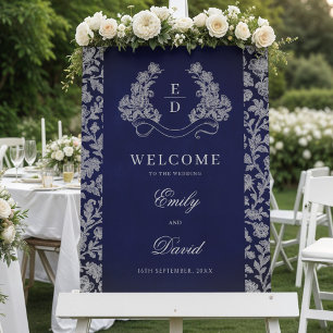 Heritage Crest Monogram Wedding Welcome Acrylic Sign