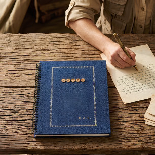 Heritage Embroidered-look Linen with Gold Notebook