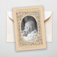 Heritage Floral Frame Oval Photo Birth