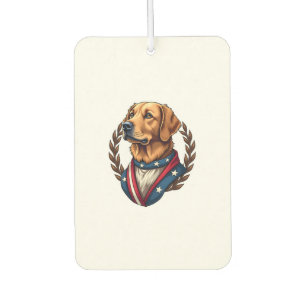 Heritage Golden Retriever Patriotic Vintage Tee 4 Car Air Freshener