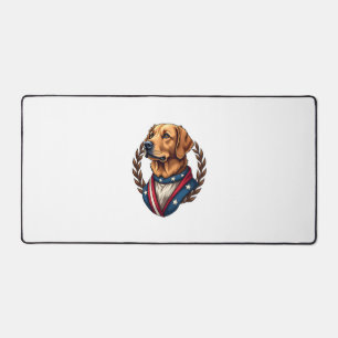 Heritage Golden Retriever Patriotic Vintage Tee 4 Desk Mat