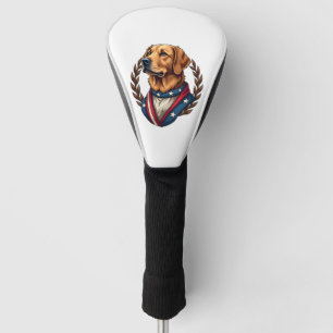 Heritage Golden Retriever Patriotic Vintage Tee 4 Golf Head Cover