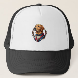 Heritage Golden Retriever Patriotic Vintage Tee 4 Trucker Hat