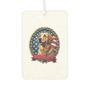 Heritage Golden Retriever Patriotic Vintage Tee Car Air Freshener