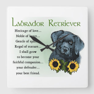 Heritage Labrador Retreiver Puppy Gifts Square Wall Clock