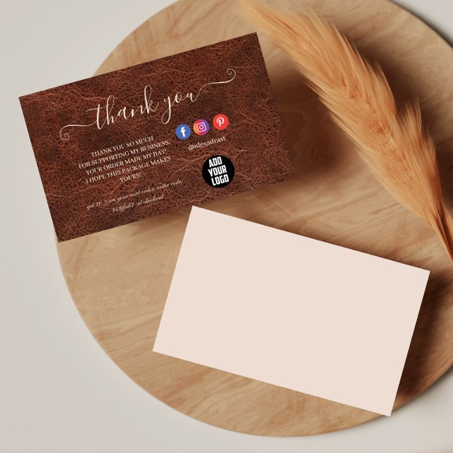 Heritage Leather Texture Professional Thank You Card (Creator Uploaded)
