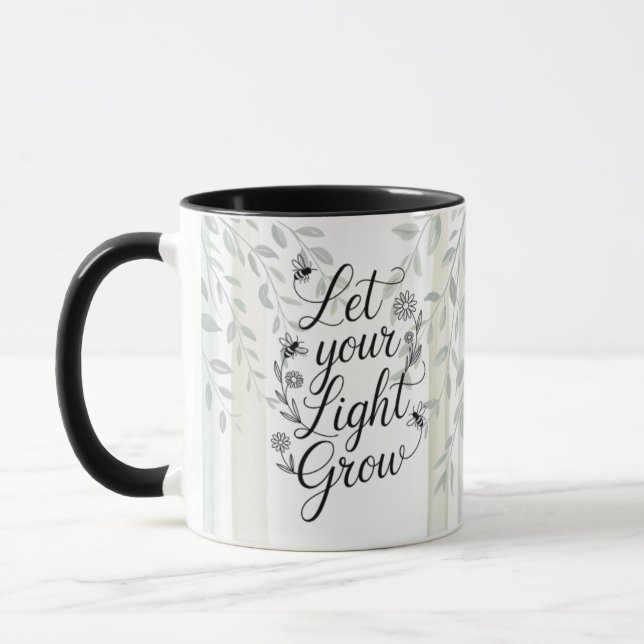 Heritage Let Your Light Grow Botanical Quote Mug (Left)