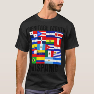 Heritage Month Hispanic country spanish flags T-Shirt
