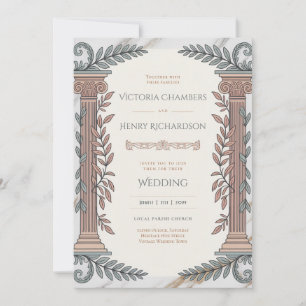 Heritage   Neoclassical Greco-Roman Wedding Invitation