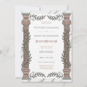 Heritage   Neoclassical Greco-Roman Wedding Invitation