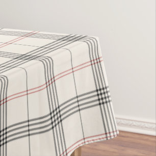 HERITAGE Neutral Tartan Pattern Tablecloth