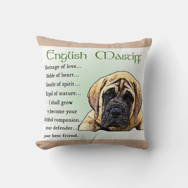 Heritage of Love English Mastiff Cushion (Front)