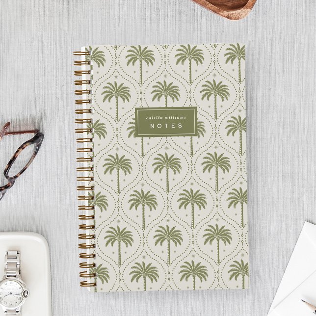 Heritage Olive | Palm Trellis Personalised Notebook (Creator Uploaded)