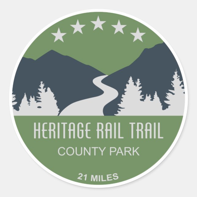 Heritage Rail Trail County Park Classic Round Sticker (Front)