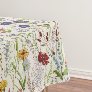 Heritage Revival Meadow Flowers By Unknown Tablecloth