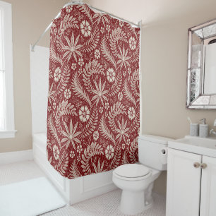 Heritage revival victorian botanical pattern shower curtain