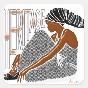 Heritage Series - African Woman in Head Wrap Square Sticker
