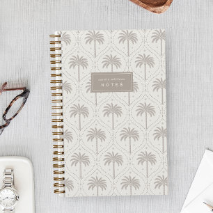Heritage Taupe Palm Trellis Personalised Notebook