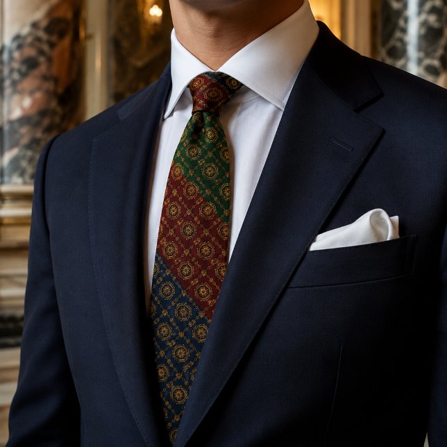 Heritage Tri-Colour Medallion Luxury Tie (Creator Uploaded)