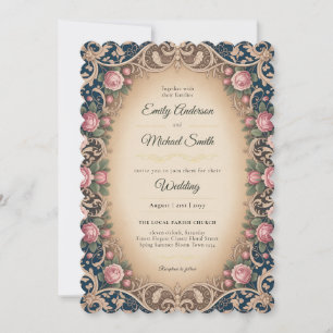 Heritage   Victorian Rococo Rose Elegance Invitation