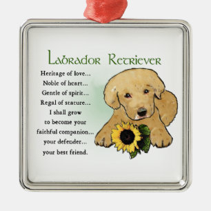 Heritage Yellow Lab Puppy Gifts Metal Tree Decoration